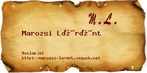 Marozsi Lóránt névjegykártya